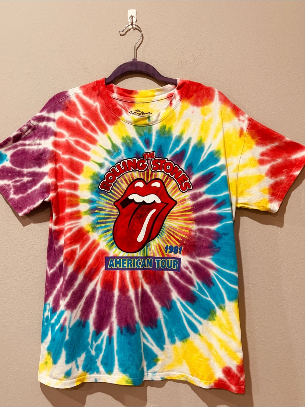 the Rolling Stones Tie-Dye Tour Tee - Colorful Soft Cotton Casual Retro Classic